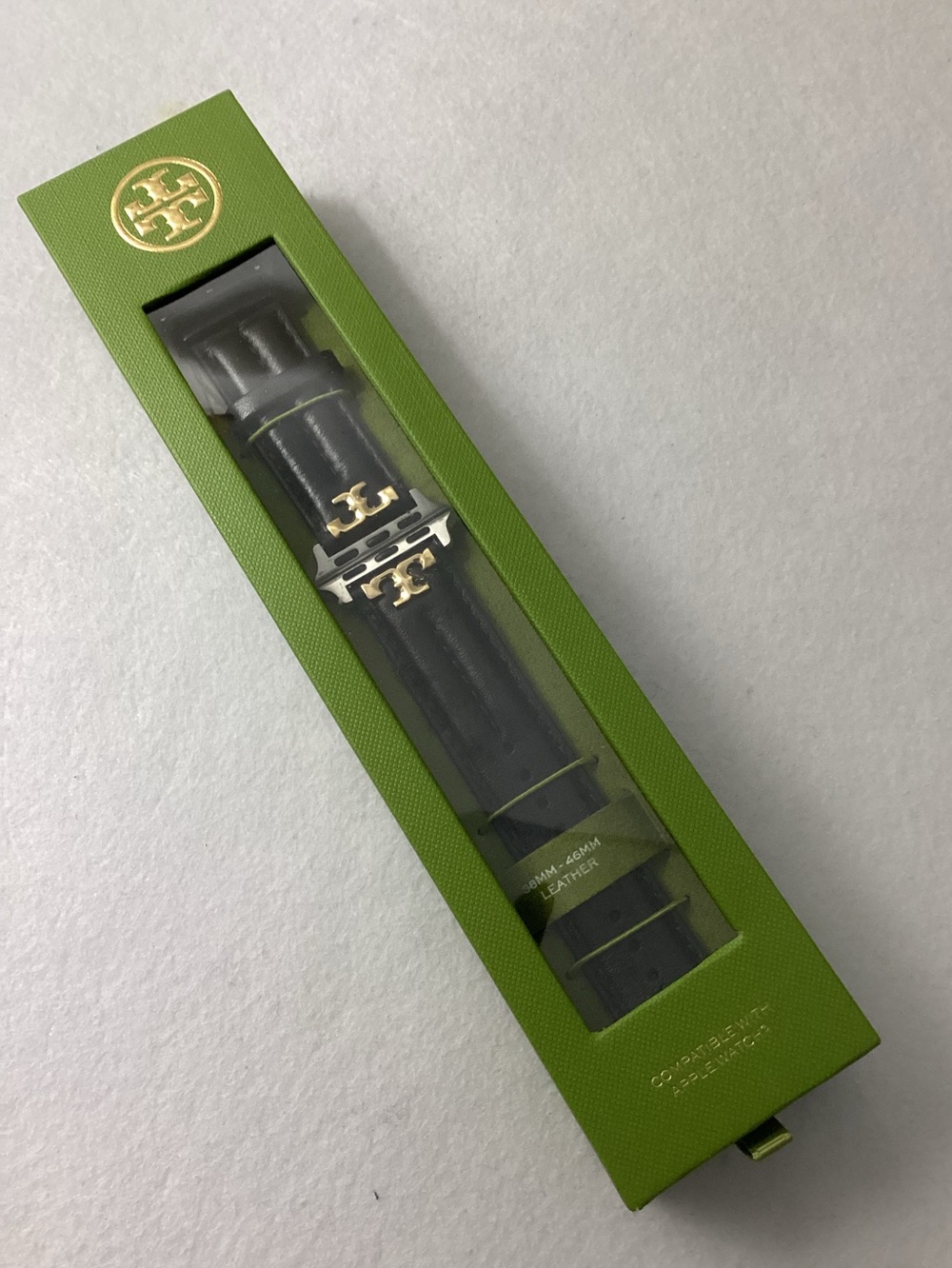 Tory Burch The Kira Black Leather Strap For Apple Watch® 38mm-46mm